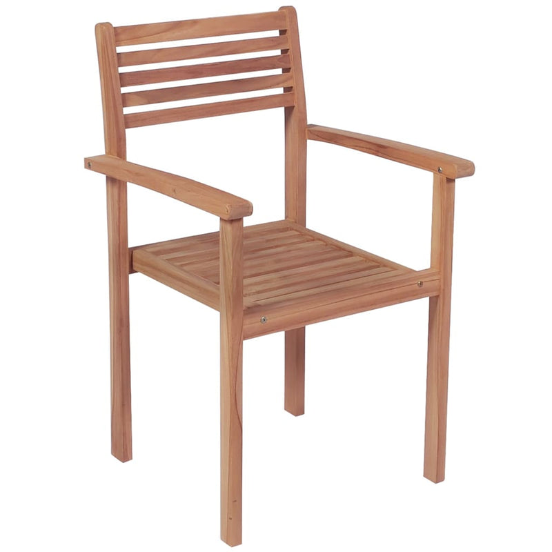 Stackable Garden Chairs with Cushions 8 pcs Solid Teak Wood Payday Deals