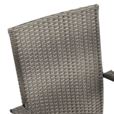 Stackable Outdoor Chairs 4 pcs Grey Poly Rattan Payday Deals