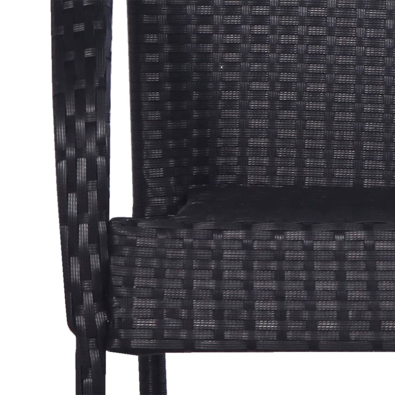 Stackable Outdoor Chairs 4 pcs Poly Rattan Black Payday Deals