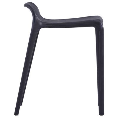 Stackable Stools 4 pcs Black Plastic Payday Deals