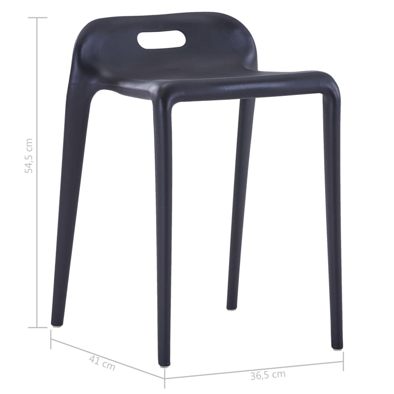 Stackable Stools 4 pcs Black Plastic Payday Deals