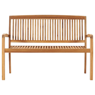 Stacking Garden Bench with Cushion 128.5 cm Solid Teak Wood Payday Deals
