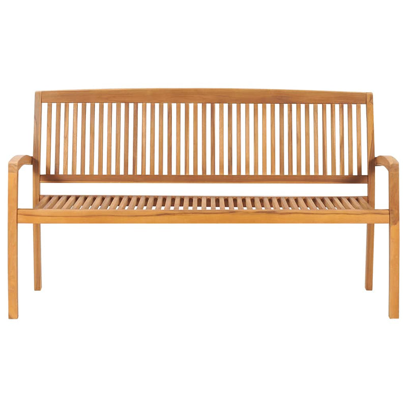 Stacking Garden Bench with Cushion 159 cm Solid Teak Wood Payday Deals