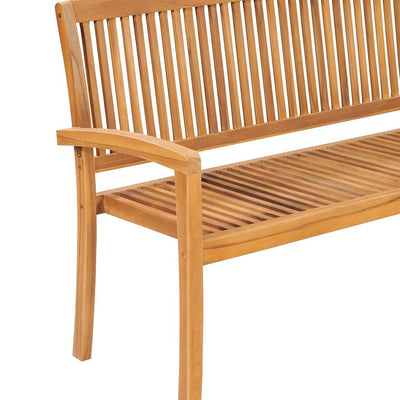 Stacking Garden Bench with Cushion 159 cm Solid Teak Wood Payday Deals