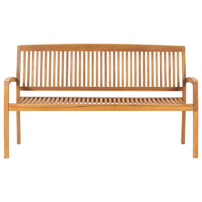 Stacking Garden Bench with Cushion 159 cm Solid Teak Wood Payday Deals