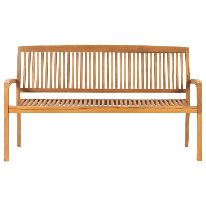Stacking Garden Bench with Cushion 159 cm Solid Teak Wood Payday Deals