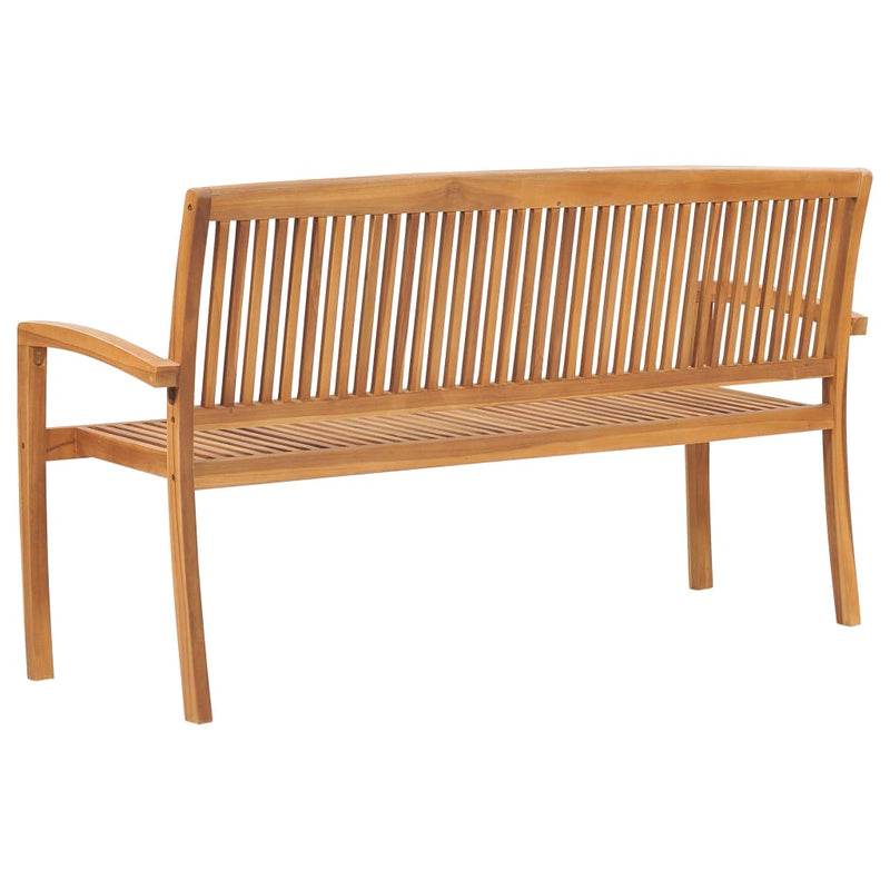 Stacking Garden Bench with Cushion 159 cm Solid Teak Wood Payday Deals