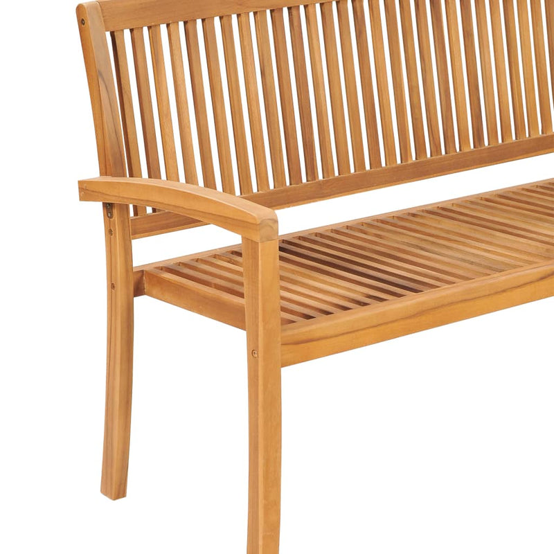 Stacking Garden Bench with Cushion 159 cm Solid Teak Wood Payday Deals
