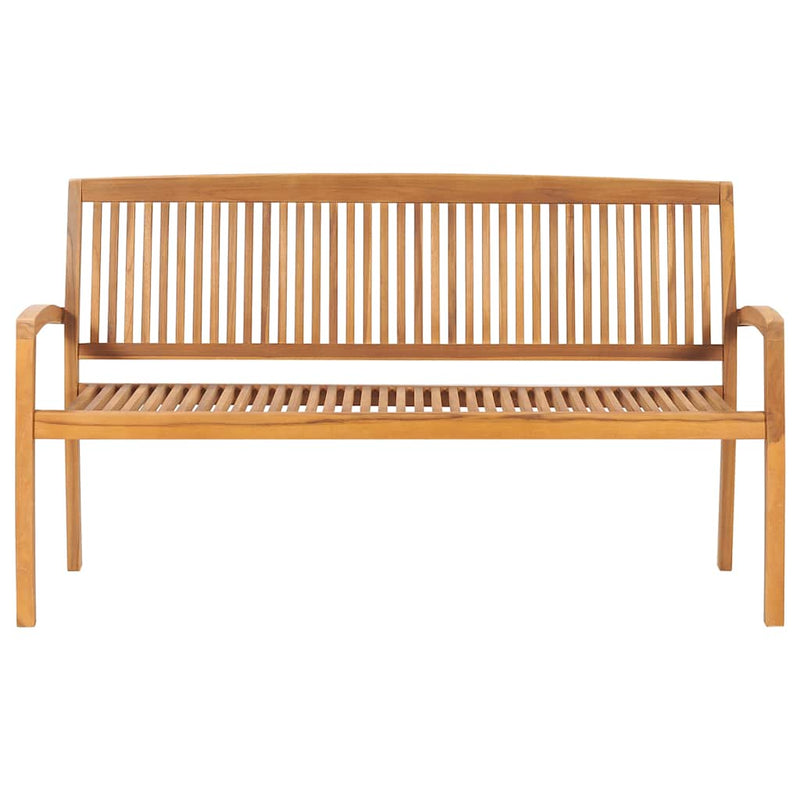 Stacking Garden Bench with Cushion 159 cm Solid Teak Wood Payday Deals