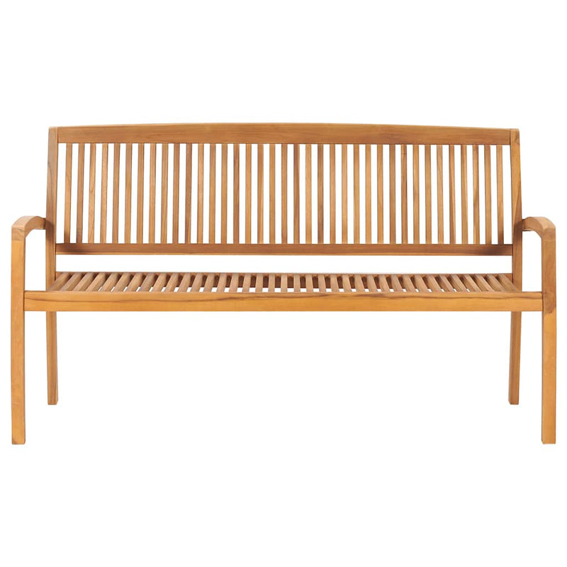 Stacking Garden Bench with Cushion 159 cm Solid Teak Wood Payday Deals