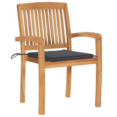 Stacking Garden Chairs with Cushions 8 pcs Solid Teak Wood Payday Deals