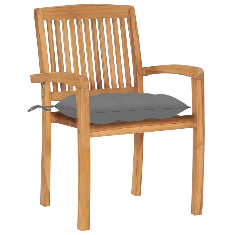 Stacking Garden Chairs with Cushions 8 pcs Solid Teak Wood Payday Deals