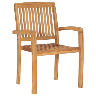 Stacking Garden Chairs with Cushions 8 pcs Solid Teak Wood Payday Deals
