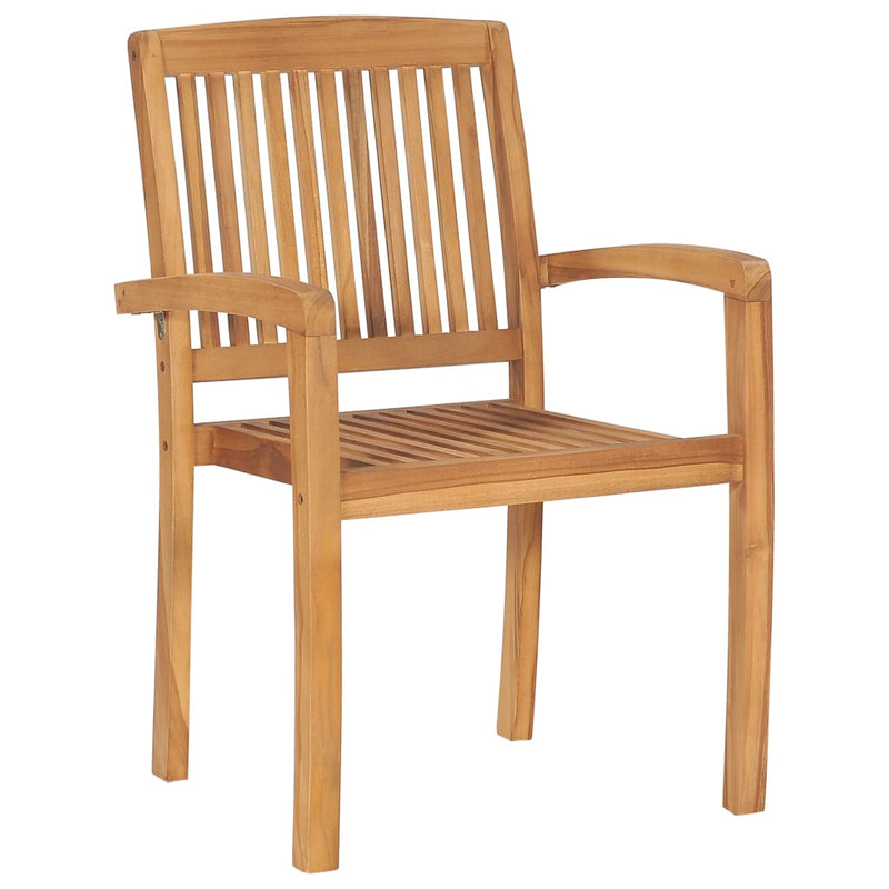 Stacking Garden Chairs with Cushions 8 pcs Solid Teak Wood Payday Deals