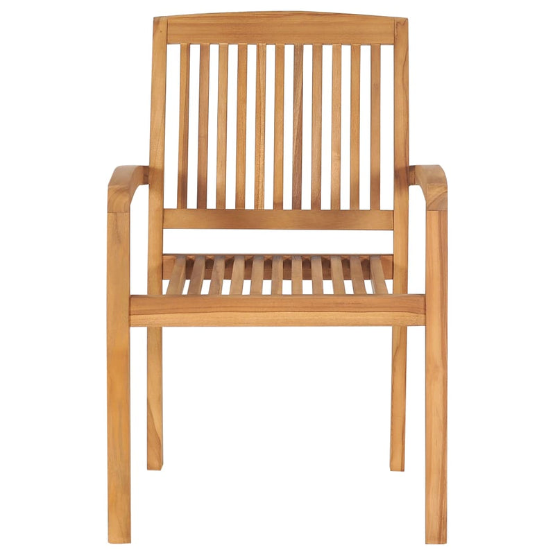 Stacking Garden Chairs with Cushions 8 pcs Solid Teak Wood Payday Deals
