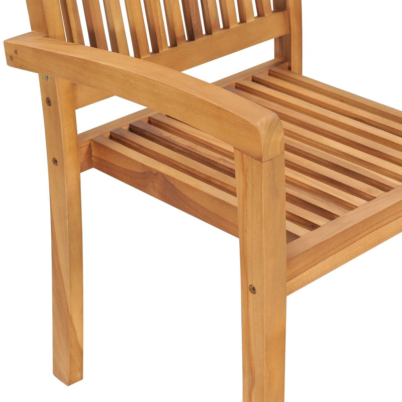 Stacking Garden Chairs with Cushions 8 pcs Solid Teak Wood Payday Deals