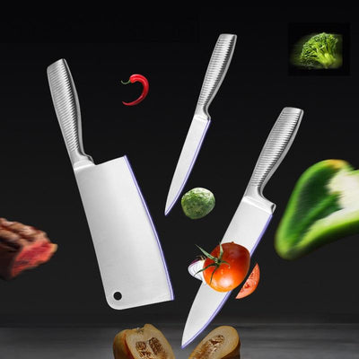 Stainless Steel 8PC Kitchen Chef Knife Block Set Knives Scissor Sharpener AU Payday Deals