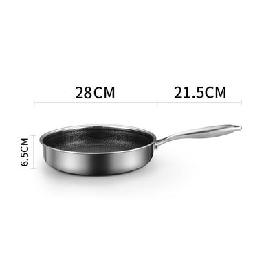 Stainless Steel Frying Pan Non-Stick Cooking Frypan Cookware 28cm Honeycomb Double Sided Payday Deals