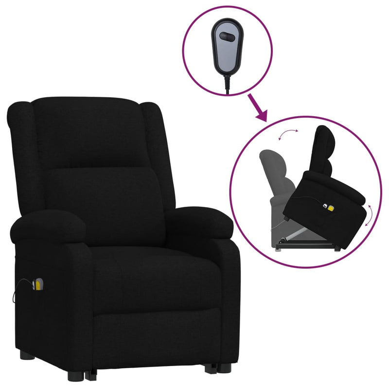 Stand up Massage Chair Black Fabric Payday Deals