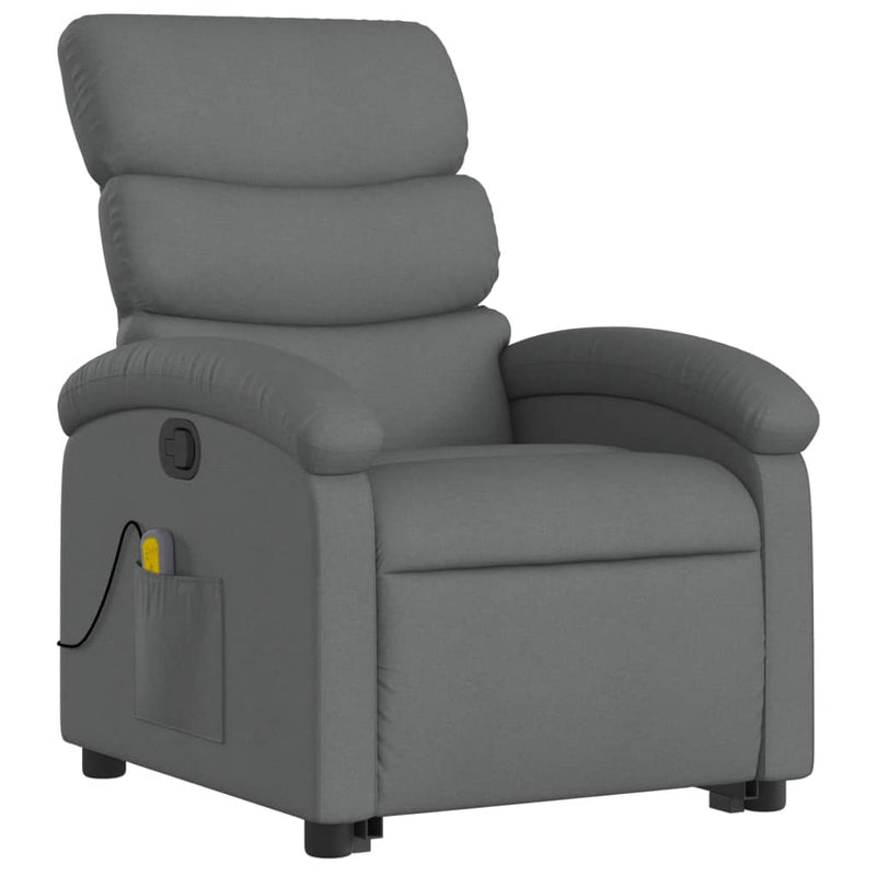 Stand up Massage Recliner Chair Dark Grey Fabric Payday Deals
