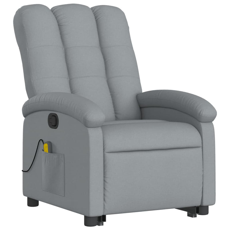 Stand up Massage Recliner Chair Light Grey Fabric Payday Deals