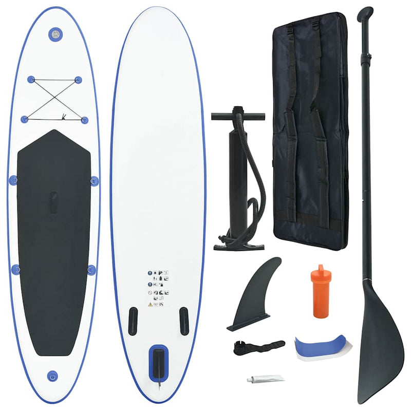 Stand Up Paddle Board Set SUP Surfboard Inflatable Blue and White Payday Deals