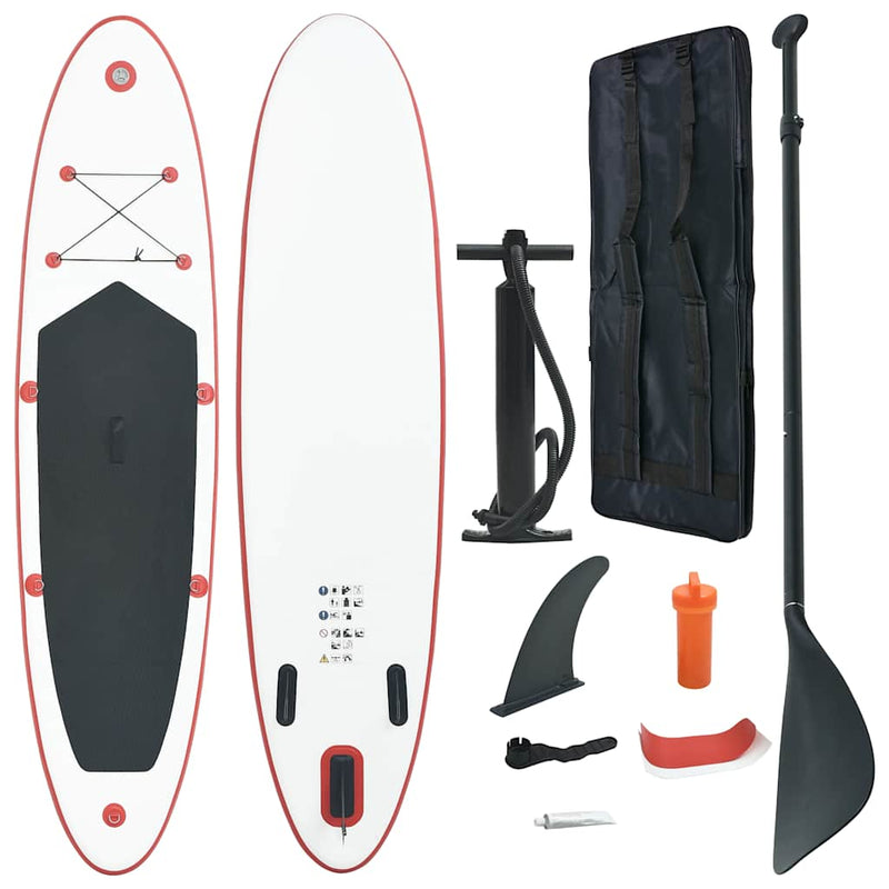 Stand Up Paddle Board Set SUP Surfboard Inflatable Red and White Payday Deals