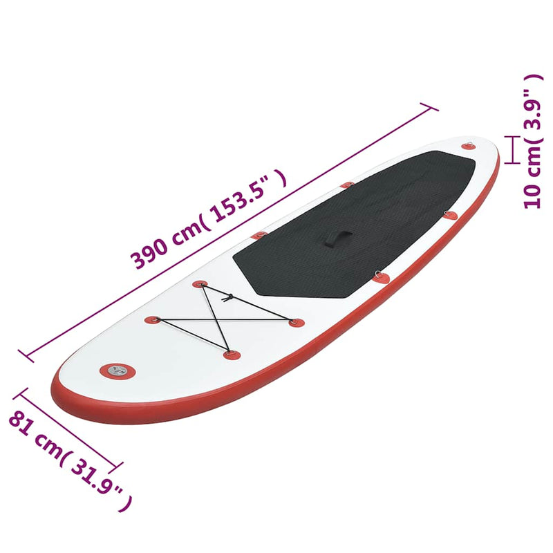 Stand Up Paddle Board Set SUP Surfboard Inflatable Red and White Payday Deals