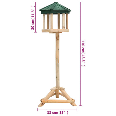 Standing Bird Feeder Solid Firwood 33x110 cm Payday Deals