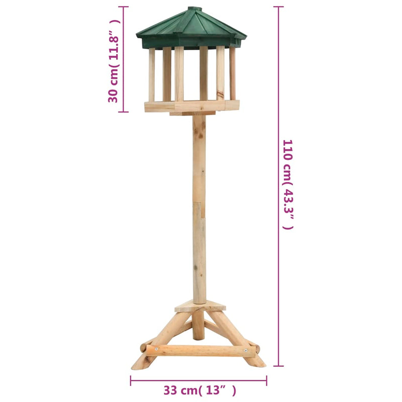 Standing Bird Feeder Solid Firwood 33x110 cm Payday Deals