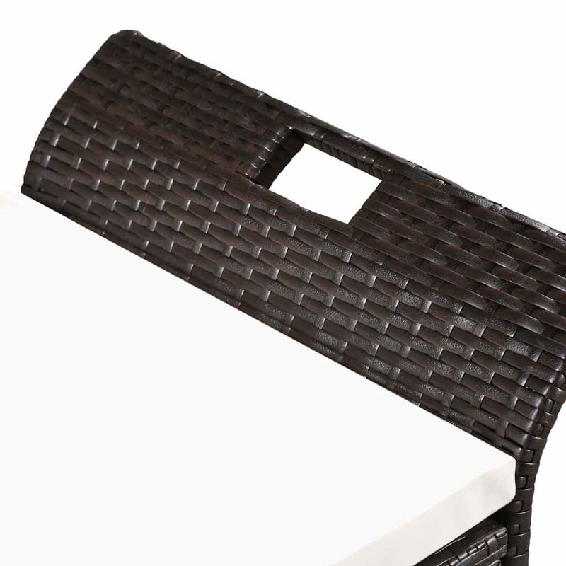 Storage Bench with Cushion 138 cm Poly Rattan Brown Payday Deals