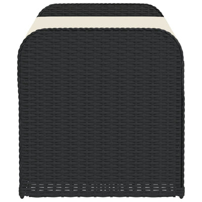 Storage Bench with Cushion Black 115x51x52 cm Poly Rattan Payday Deals
