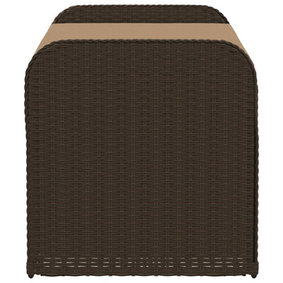 Storage Bench with Cushion Brown 115x51x52 cm Poly Rattan Payday Deals