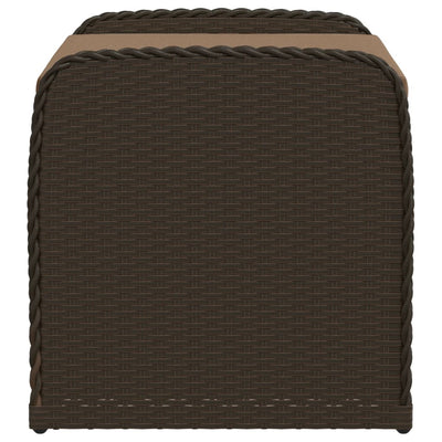 Storage Bench with Cushion Brown 80x51x52 cm Poly Rattan Payday Deals