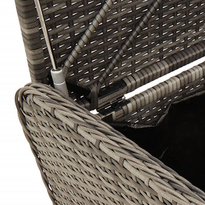 Storage Bench with Cushion Grey 80x51x52 cm Poly Rattan Payday Deals