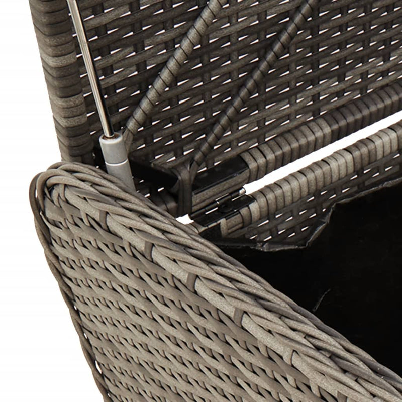 Storage Bench with Cushion Grey 80x51x52 cm Poly Rattan Payday Deals