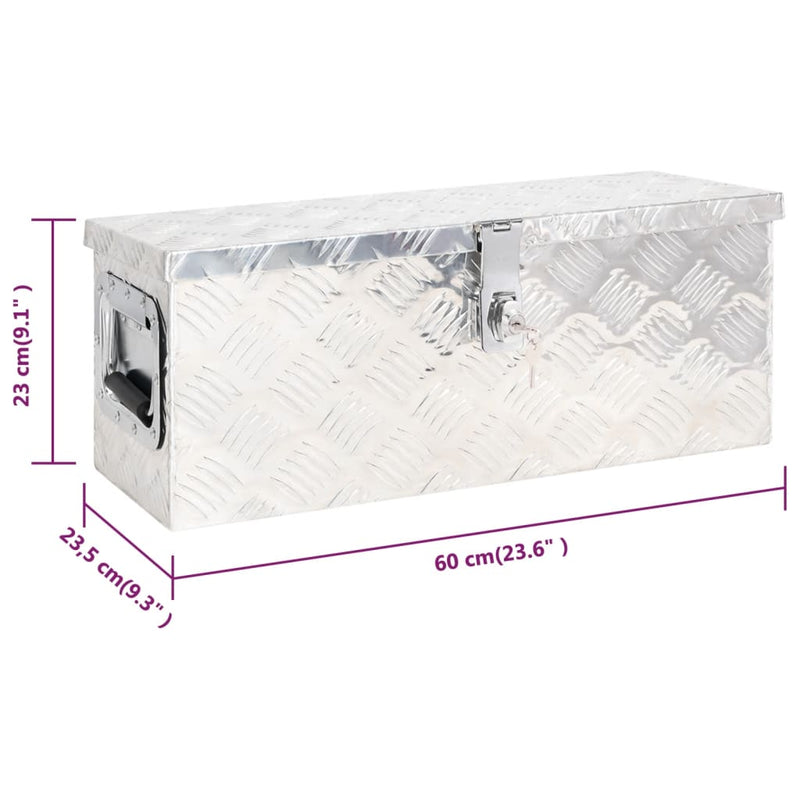 Storage Box Silver 60x23.5x23 cm Aluminium Payday Deals