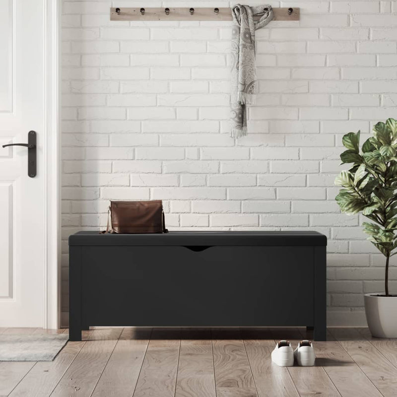 Storage Box with Cushion Black 105x40x45 cm Payday Deals