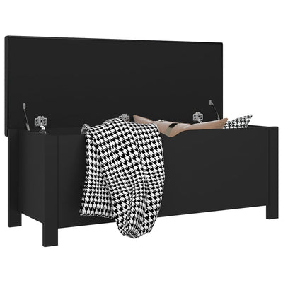 Storage Box with Cushion Black 105x40x45 cm Engineered Wood Payday Deals