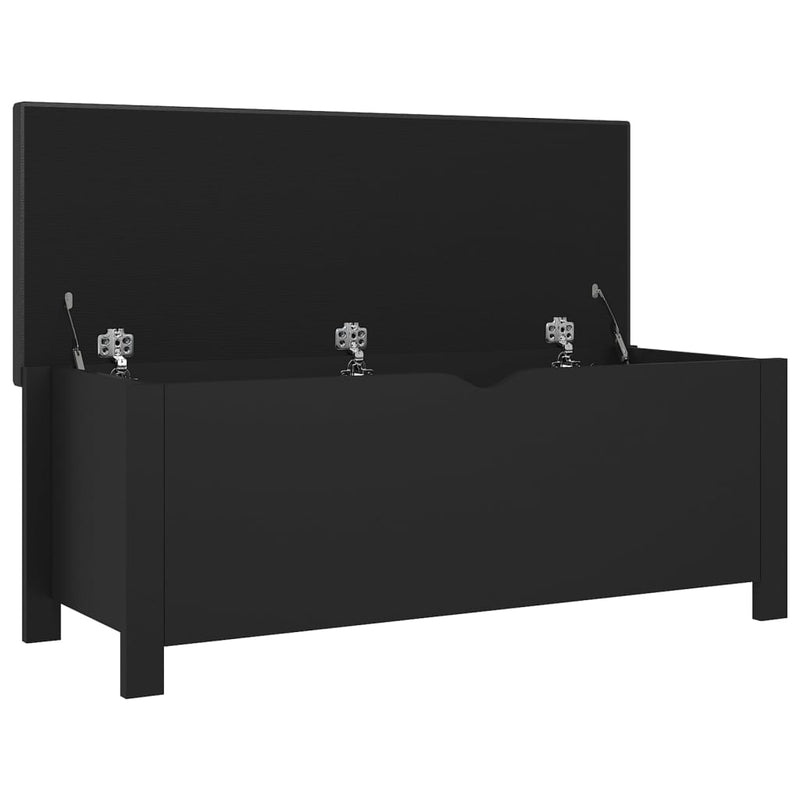 Storage Box with Cushion Black 105x40x45 cm Engineered Wood Payday Deals