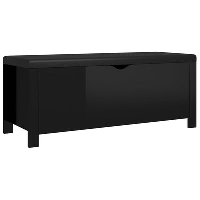 Storage Box with Cushion High Gloss Black 105x40x45 cm Payday Deals