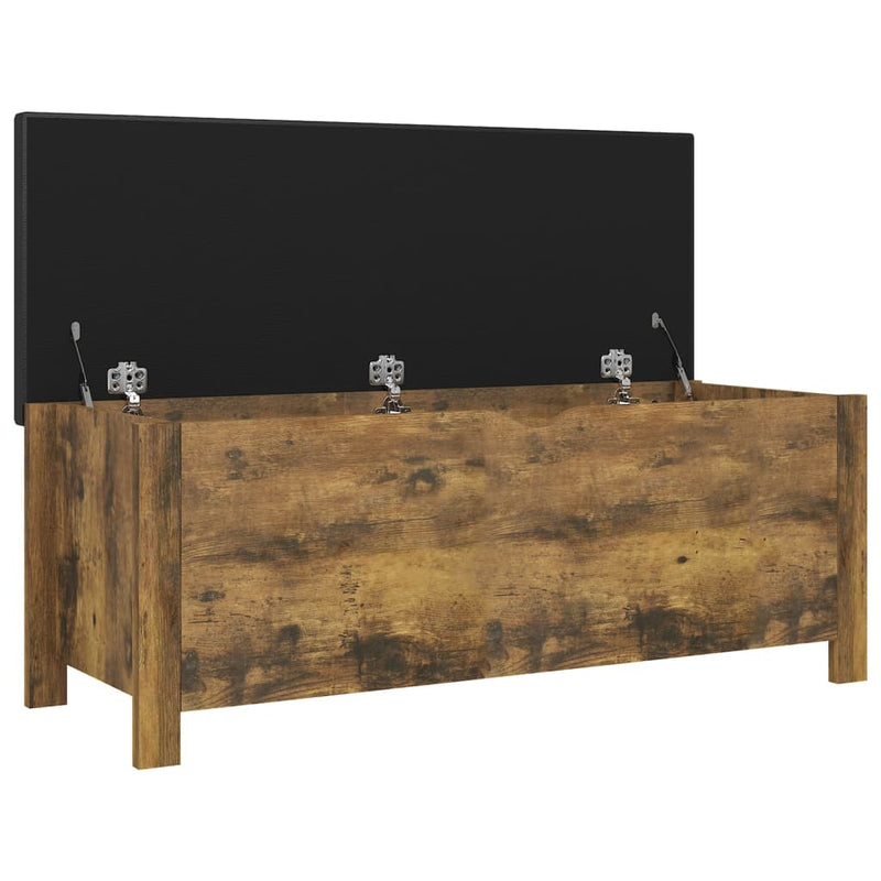 Storage Box with Cushion Smoked Oak 105x40x45 cm Payday Deals