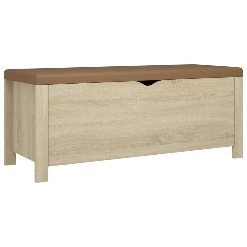 Storage Box with Cushion Sonoma Oak 105x40x45 cm Engineered Wood Payday Deals