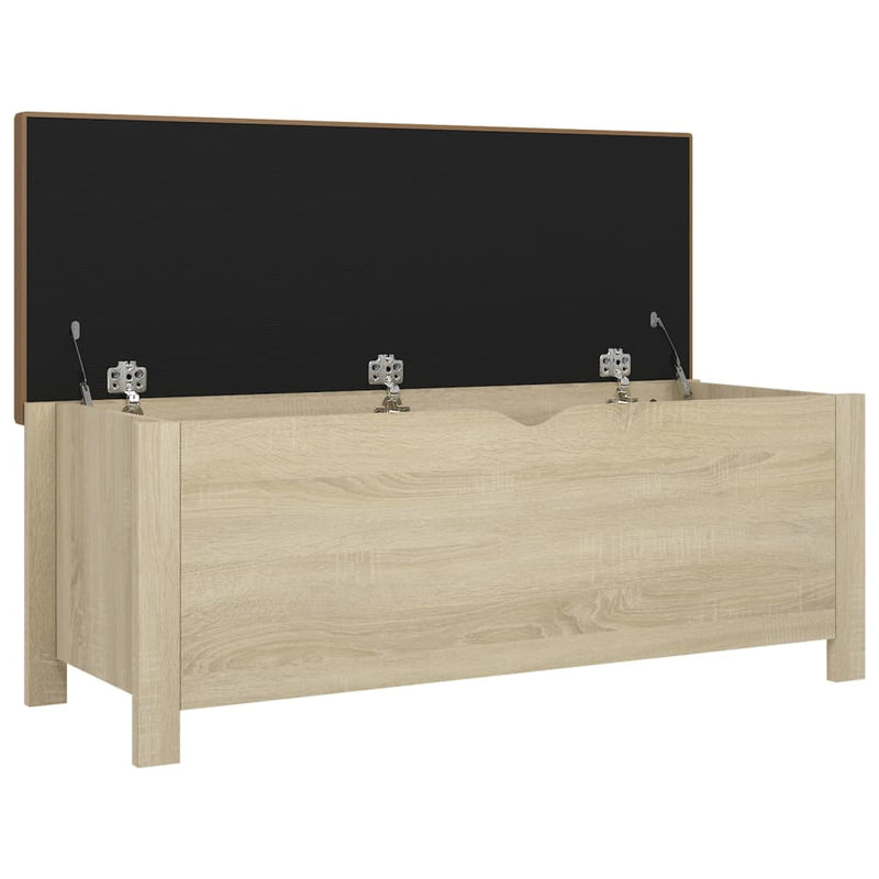 Storage Box with Cushion Sonoma Oak 105x40x45 cm Engineered Wood Payday Deals