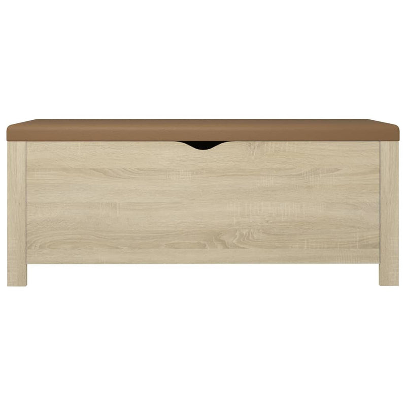 Storage Box with Cushion Sonoma Oak 105x40x45 cm Engineered Wood Payday Deals