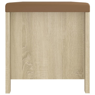 Storage Box with Cushion Sonoma Oak 105x40x45 cm Engineered Wood Payday Deals