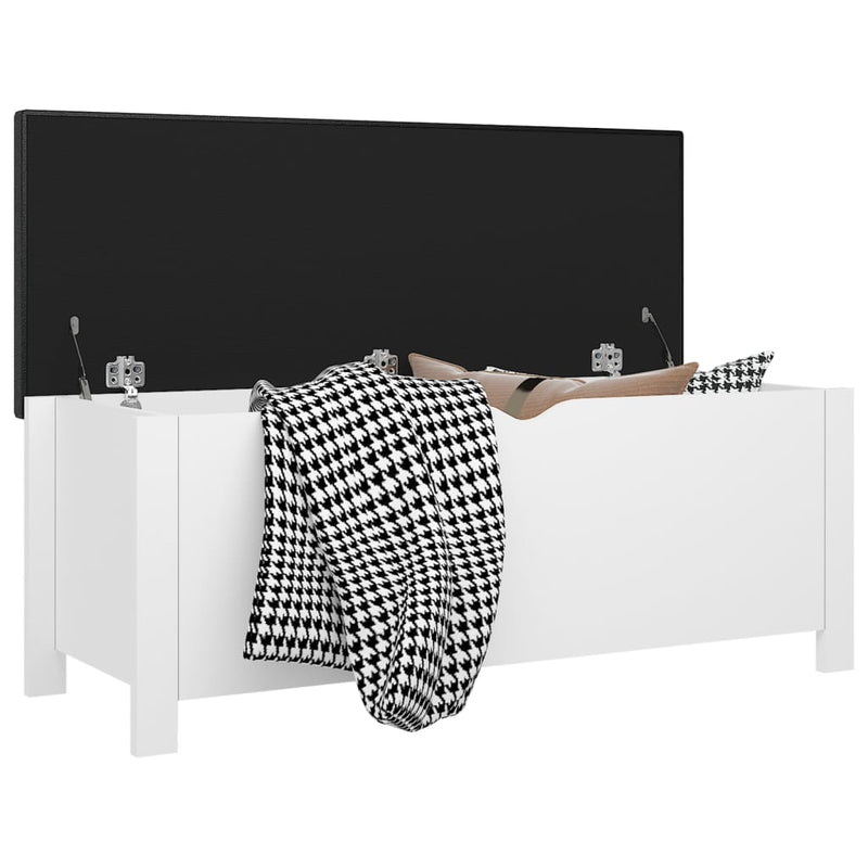 Storage Box with Cushion White 105x40x45 cm Payday Deals