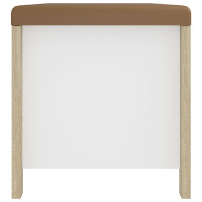 Storage Box with Cushion White & Sonoma Oak 105x40x45 cm Payday Deals