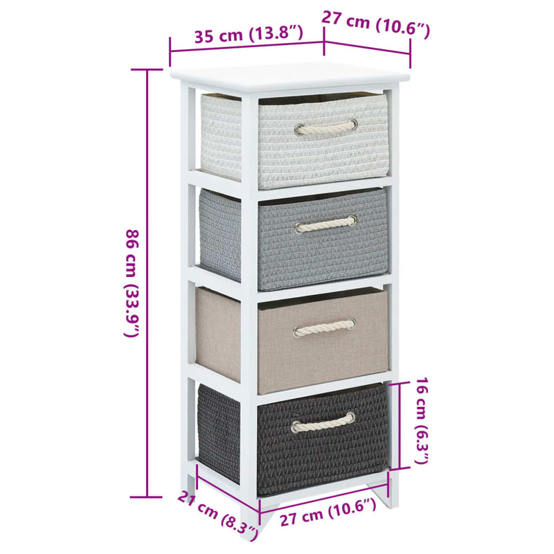 Storage Cabinet 4 Drawers Wood Payday Deals