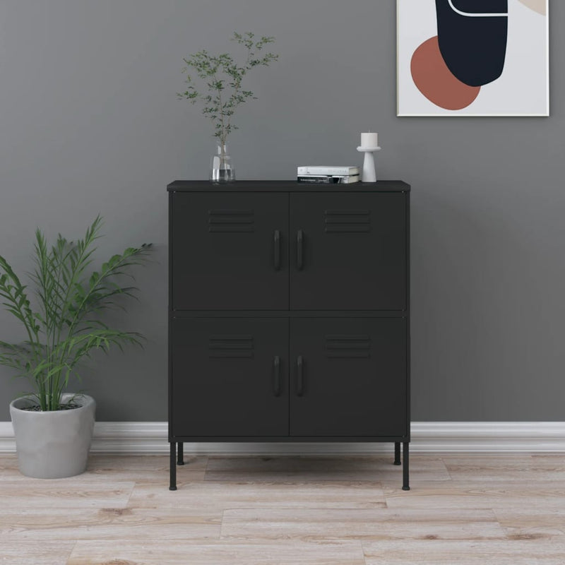 Storage Cabinet Black 80x35x101.5 cm Steel Payday Deals